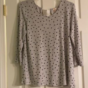 Pixley xxl sweater silver w black polka dots